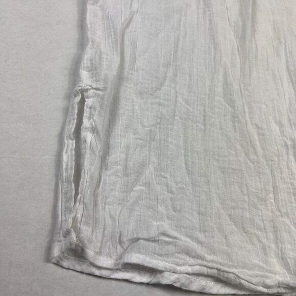 Sigrid Olsen Embroidered Caftan White 3/4 Sleeve Beach Coverup Tunic Size LARGE - Picture 2 of 10
